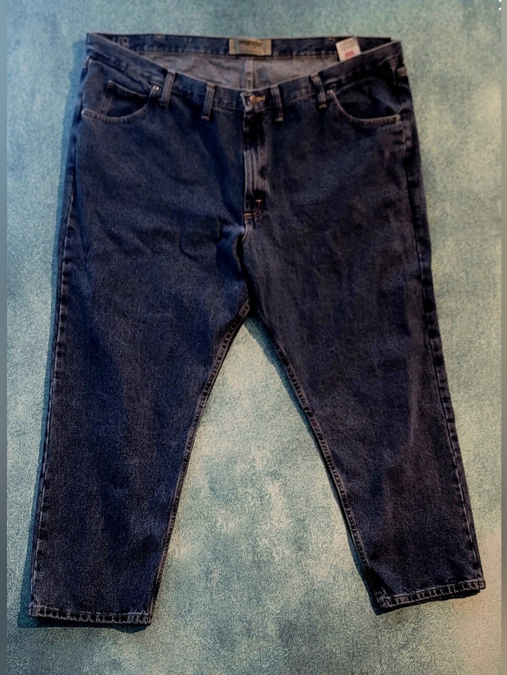 Wrangler Dark Wash Denim Blue Jeans Men's Size 48 x 30 Comfortable Pants